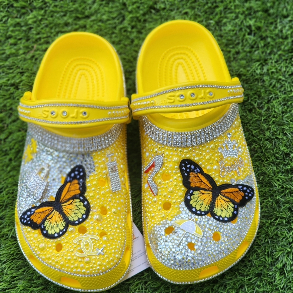 Ladies iced out custom design Crocs